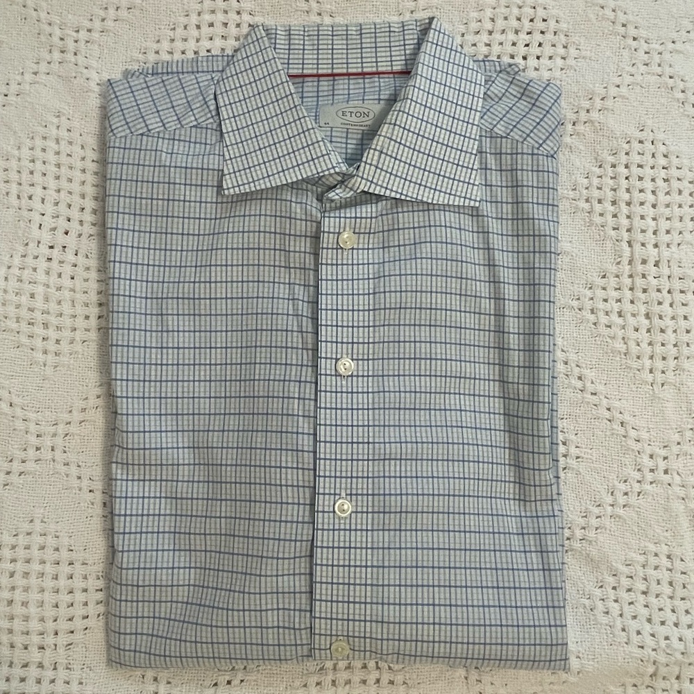 ETON Men's Blue Checkered Shirt - Picture 2 of 9